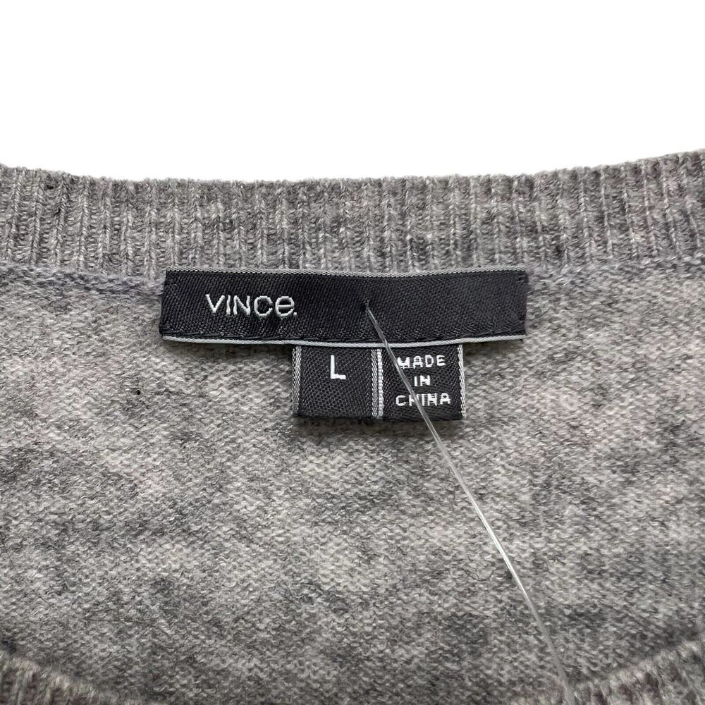 Vince Breton Striped 100% Cashmere Colorblock Stripe Pullover Sweater Women’s L - Picture 7 of 9